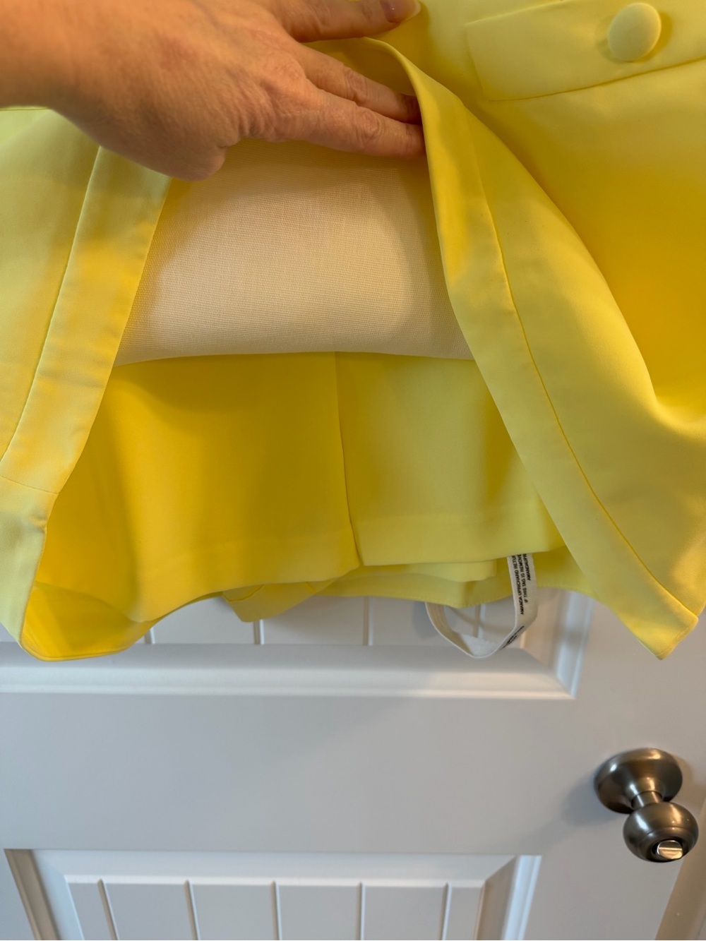 NWT Amanda Uprichard Bethany Skort Romper in Butter Yellow - Size Medium - Picture 8 of 11